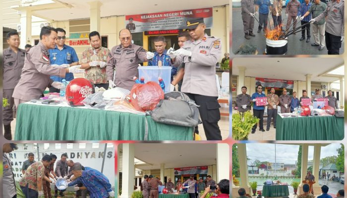 Kejari Muna Musnahkan Barang Bukti Pekara Pidum, Narkotika Kasus Terbanyak