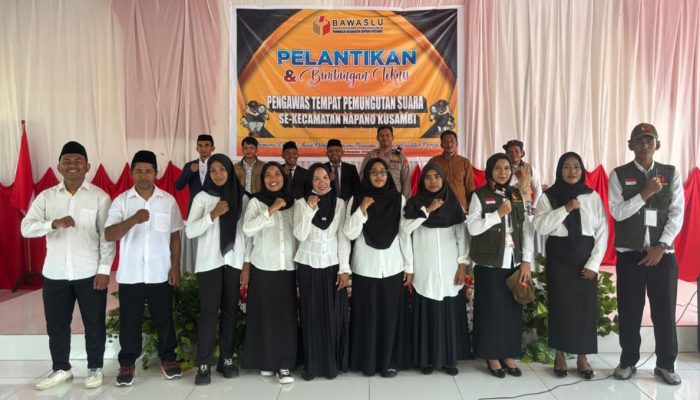 Menjelang Pemilihan Serentak Tahun 2024, Panwascam Napano Kusambi Lantik Pengawas TPS