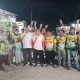 Aksan Jaya Putra dan Andi Sulolipu melakukan kampanye dialogis di dua tempat berbeda di Jalan Tunggala, Kecamatan Wuawua. (Foto: Isal/KR)