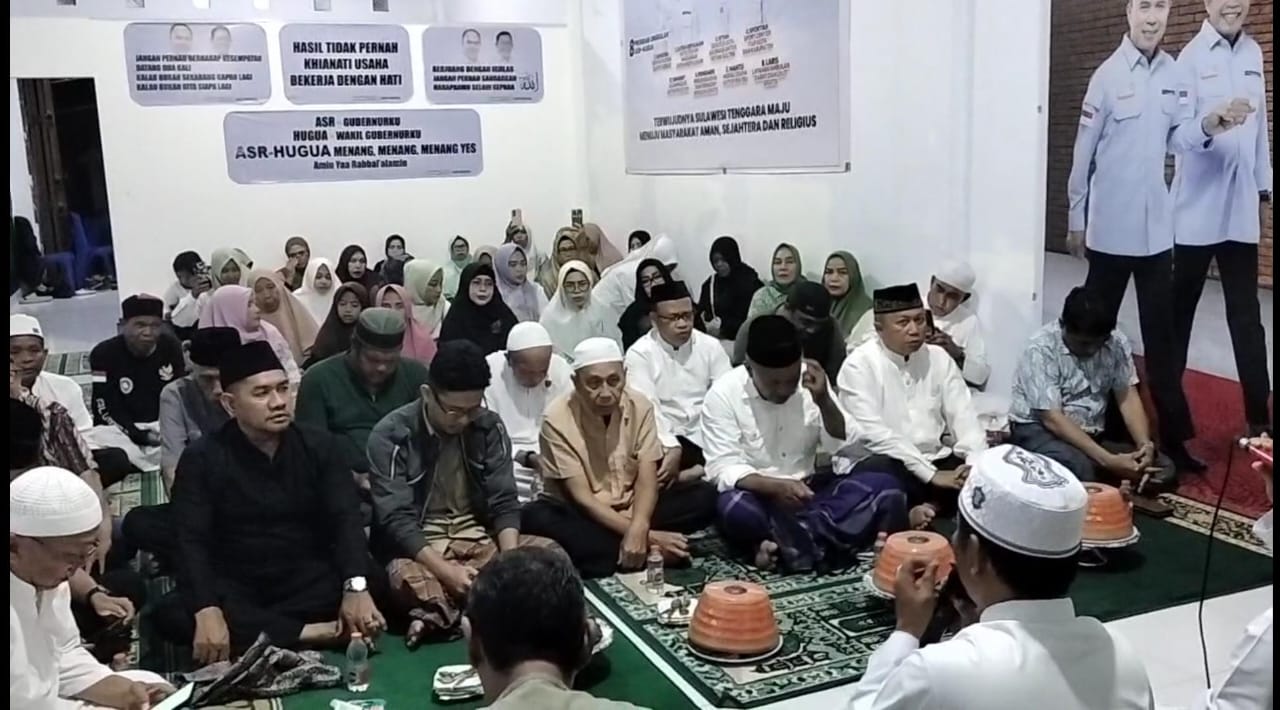 Relawan TPS menggelar acara syukuran dan selawat bersama merayakan kemenangan pasangan calon Andi Sumangerukka dan Ir. Hugua pada Pilkada 27 November 2024. (Foto: IST)