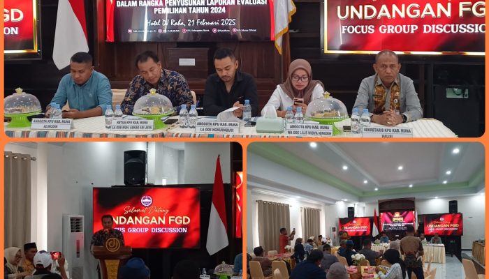 KPU Muna Lakukan FGD Dalam Rangka Menyusun Laporan Evaluasi Pilkada Tahun 2024