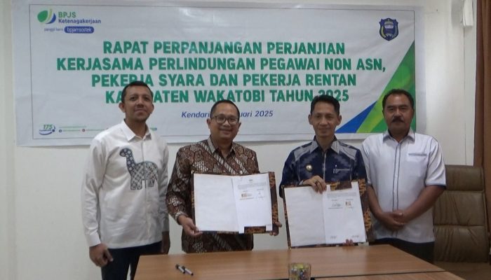 Pemda Wakatobi Perpanjang Kerja Sama Perlindungan Sosial Bagi Pekerja Rentan hingga Non-ASN