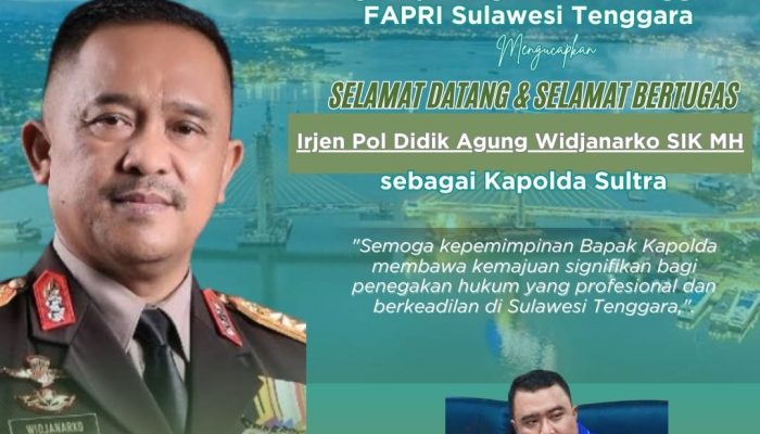 Kapolda Sultra Baru, Irjen Pol. Didik Agung Widjanarko Diharapkan Bawa Angin Segar Penegakan Hukum