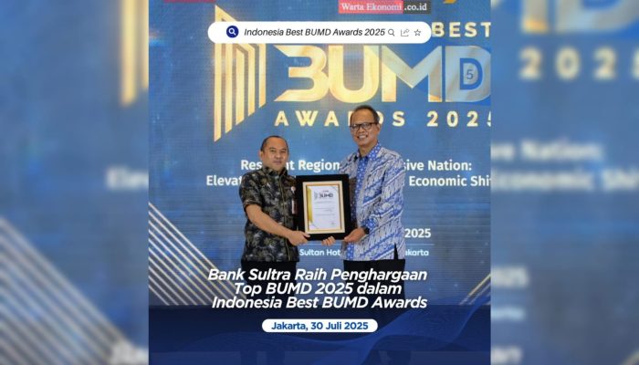 Bank Sultra Raih Penghargaan Top BUMN 2025 dalam Indonesia Best BUMN Award