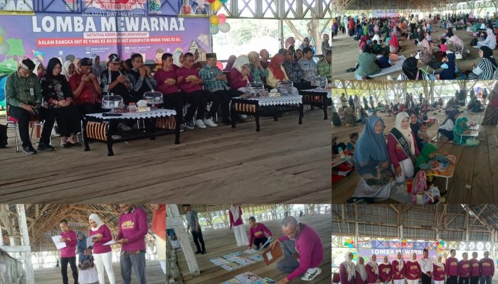 Bupati Muna Buka Lomba Mewarnai Semarak HUT RI dan Muna, 124 Anak-anak TK/PAUD Mengikuti