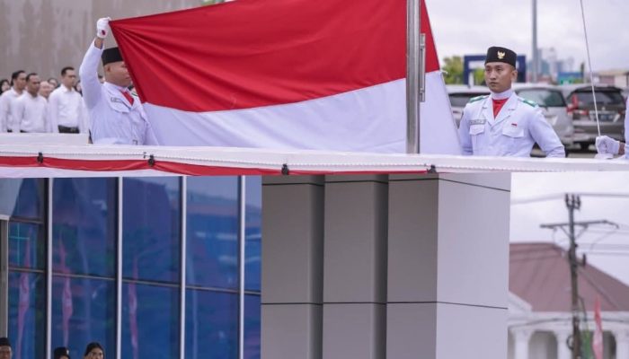 Bank Sultra Gelar Upacara Bendera Peringatan HUT RI Ke 80 di Gedung Tower Baru