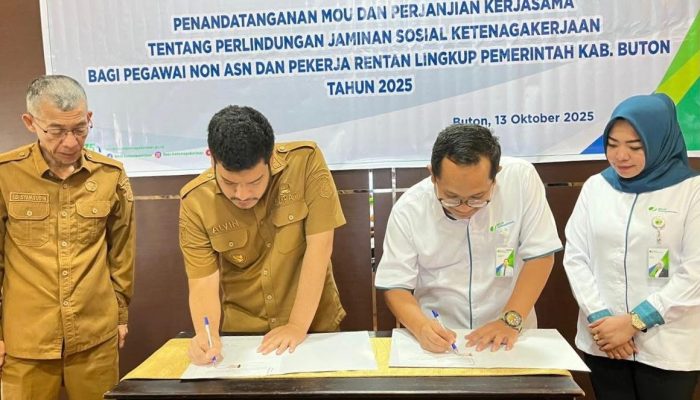 BPJS Ketenagakerjaan dan Bupati Buton Sepakat Beri Perlindungan Sosial kepada Non ASN dan Pekerja Rentan