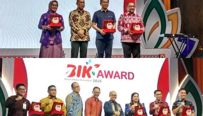 BIK Award 2025, OJK Sultra Berikan Penghargaan kepada Lembaga Perbankan dan Pemerintah Daerah