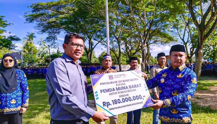 Bank Sultra Serahkan CSR Senilai 180 Juta Untuk Tempat Ibadah di Muna Barat
