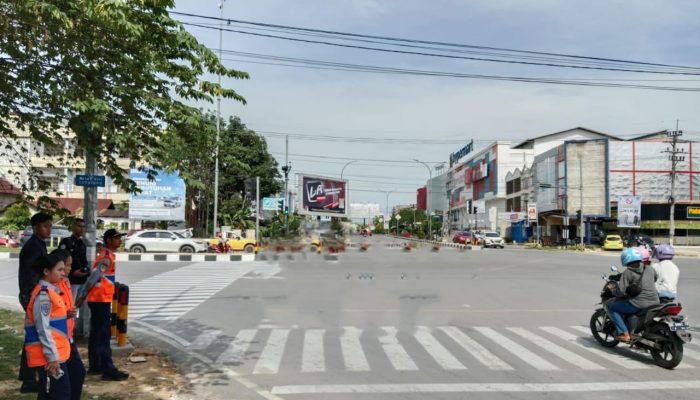 Persimpangan Pasar Baru Kendari Rawan Kecelakaan, BPTD Sultra Lakukan Rekayasa Lalu Lintas