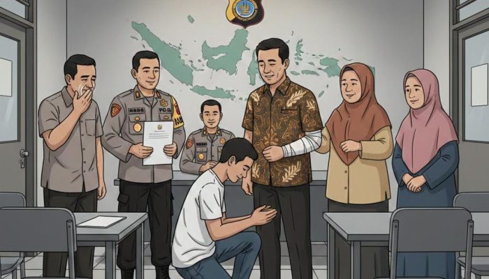 Pelaku Pembacokan Pemuda di Lorong Salangga Kendari Menyerahkan Diri di Polsek, Penuh Keharuan