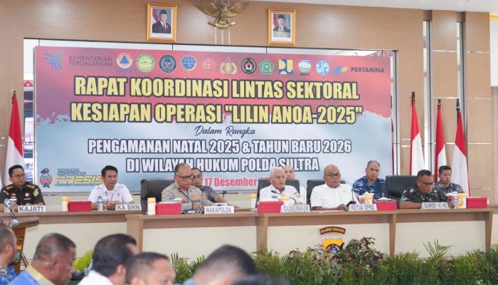 Polda Sultra Gelar Rakor Lintas Sektoral Jelang Pengamanan Natal 2025 dan Tahun Baru 2026