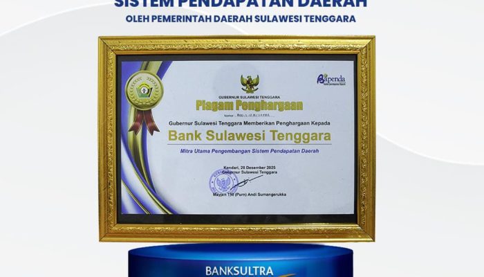 Bank Sultra Raih Penghargaan Mitra Utama Pengembangan Pendapatan Daerah Pada Bapenda Fest 2025