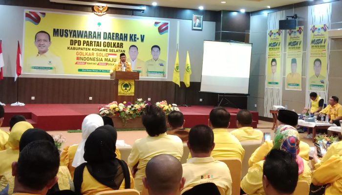 Buka Musda V Golkar Konsel, La Ode Darwin Targetkan 14 Kursi Pada Pemilu 2029