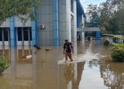 Diguyur Hujan Deras, Kantor Dinas Kominfo Sultra Terendam Banjir Setinggi Paha