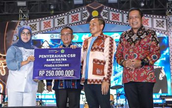 Bank Sultra Salurkan CSR Rp250 Juta, 625 Siswa di Konawe Terima Beasiswa Pada Puncak HUT Ke-66