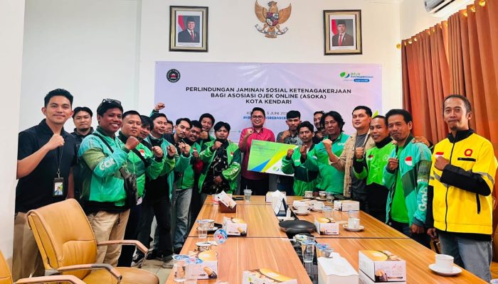 BPJS Ketenagakerjaan Bangun Kolaborasi dengan Asosiasi Ojek Online di Kota Kendari