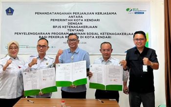 Pemkot Kendari dan BPJS Ketenagakerjaan Teken Kerja Sama Perluas Perlindungan Sosial Bagi Pekerja Rentan