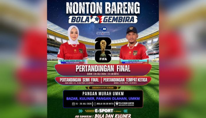 Wali Kota Kendari Gelar Nobar Piala Dunia 2026 Dipadukan Bazar Pangan Murah dan Pesta UMKM