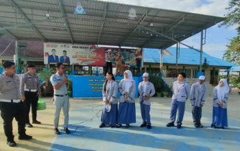 Jasa Raharja Sultra Gandeng Satlantas Polresta Kendari Sosialisasi Keselamatan Berkendara di SMAN 4 Kendari