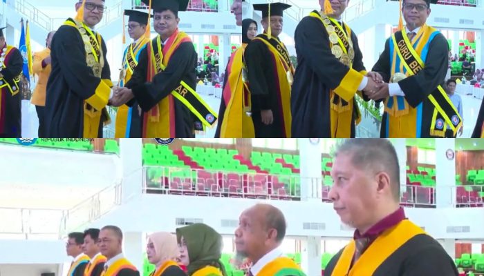 Plt Rektor UHO Kukuhkan 8 Profesor dari Lima Fakultas, Perkuat Kualitas SDM dan Riset Kampus