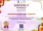 UHO Raih Peringkat Tiga Nasional Pengelolaan Anggaran Kategori Pagu Besar dari KPPN
