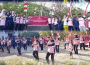 Menyemarakkan HUT RI, Anggota KPU Wakatobi Gelar Senam Sehat bersama Bawaslu dan Masyarakat