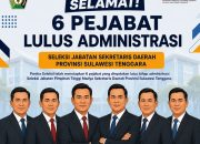 Enam Peserta Lolos Seleksi Administrasi Calon Sekda Sultra, Berikut Nama dan Tahapan Selanjutnya