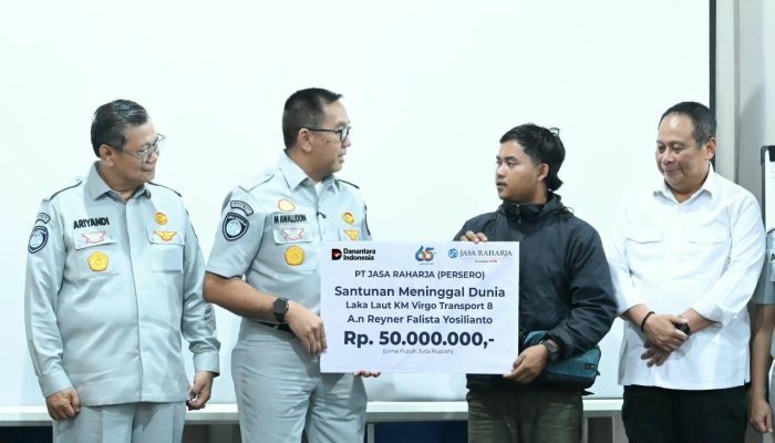 Jasa Raharja Serahkan Santunan Kurang dari 24 Jam kepada Korban Kecelakaan Kapal KM Virgo Transport 8