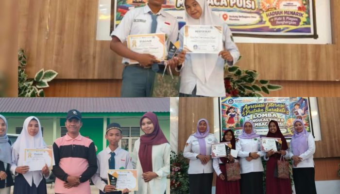 Siswa-siswi Madrasah Lapokainse Terpadu Sapu Bersih Juara Lomba Literasi se- Muna Barat