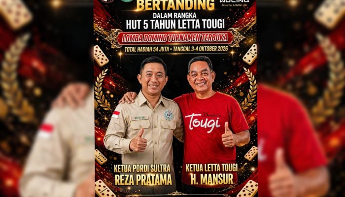 Sambut HUT Ke-5, Letta Tougi Kendari Gelar Open Turnamen Domino 64 Pasang