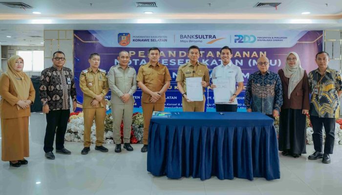Perkuat Sistem Keuangan Digital, Pemkab Konsel dan Bank Sultra Sepakati Implementasi KKPD